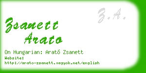 zsanett arato business card